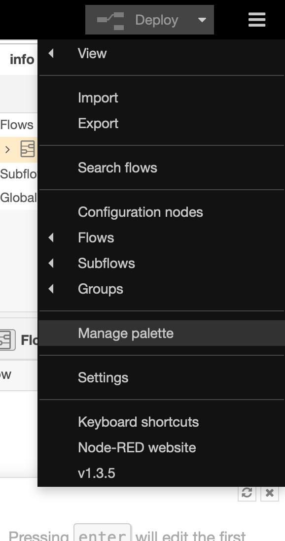 Setting up a node red server on aws define database